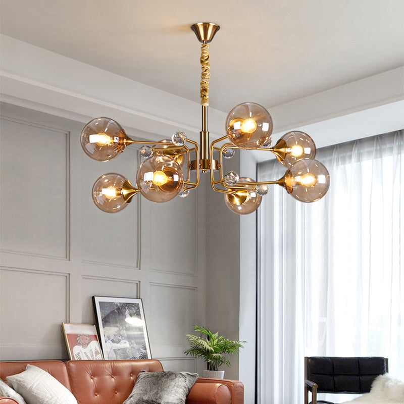 Orb Chandelier Pendant Light Nordic-Style Glass Chandelier Light Fixture for Living Room