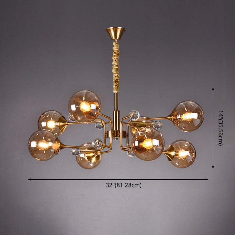 Orb Chandelier Pendant Light Nordic-Style Glass Chandelier Light Fixture for Living Room