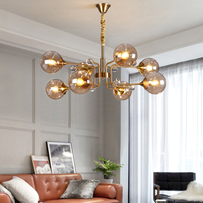 Orb Chandelier Pendant Light Nordic-Style Glass Chandelier Light Fixture for Living Room