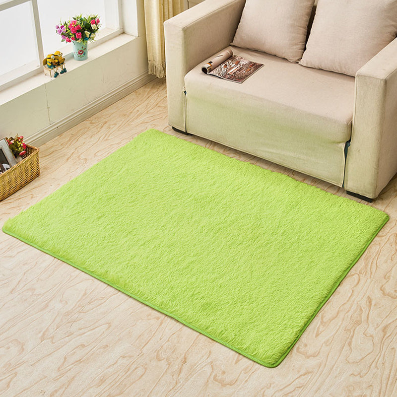 Simplicity Solid Rectangle Area Rug Comfort Modern Shag Indoor Rug Polyester Friendly Washable Area Carpet for Living Room