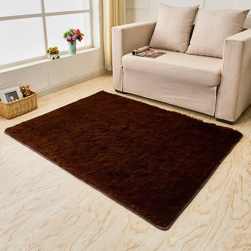 Simplicity Solid Rectangle Area Rug Comfort Modern Shag Indoor Rug Polyester Friendly Washable Area Carpet for Living Room