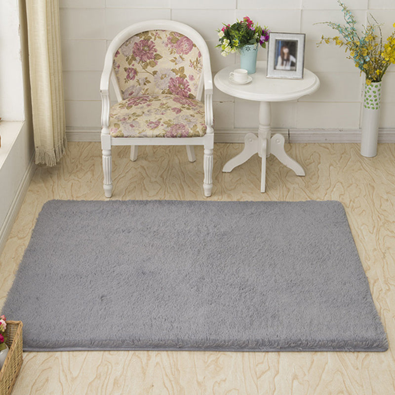 Simplicity Solid Rectangle Area Rug Comfort Modern Shag Indoor Rug Polyester Friendly Washable Area Carpet for Living Room