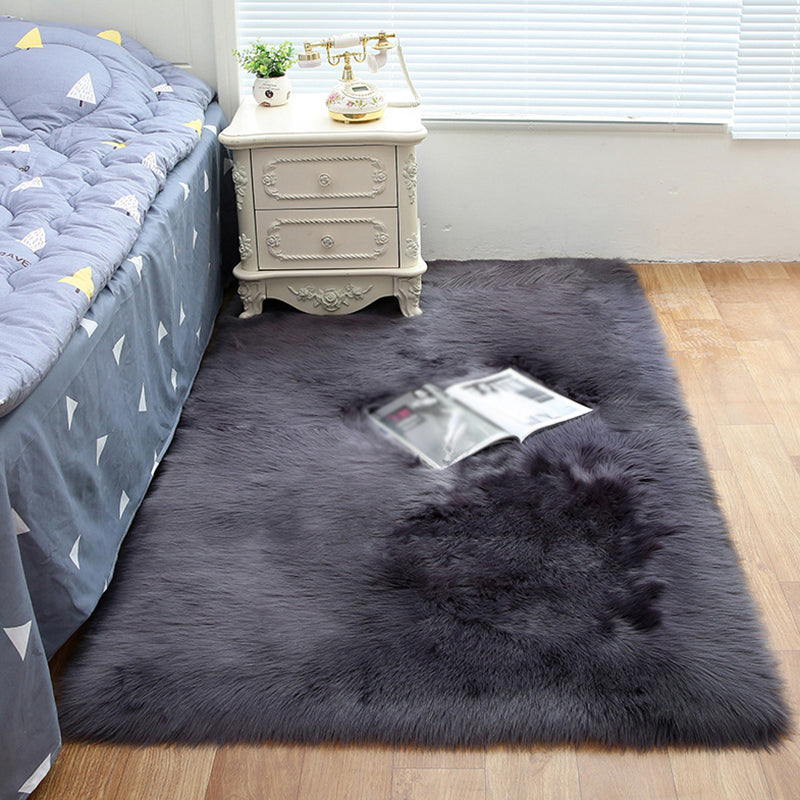 Soft Contemporary Solid Area Rug Casual Shag Indoor Carpet Polypropylene Friendly Washable Rug for Home Decoration