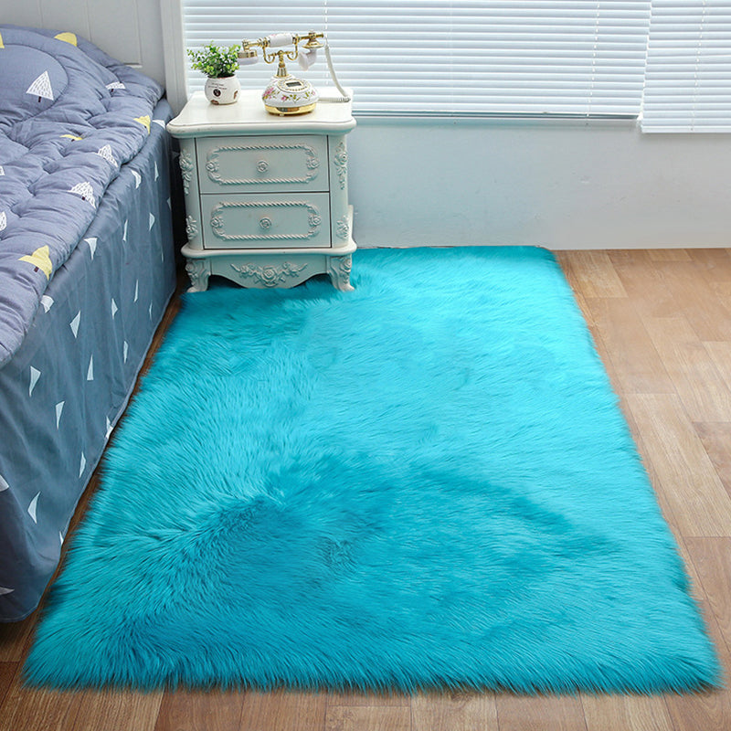 Soft Contemporary Solid Area Rug Casual Shag Indoor Carpet Polypropylene Friendly Washable Rug for Home Decoration