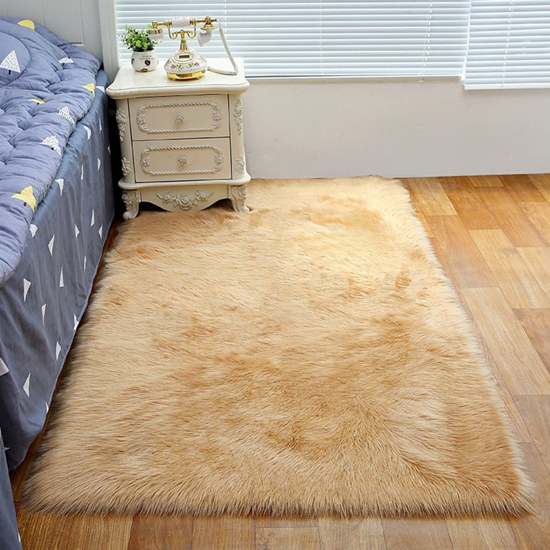 Soft Contemporary Solid Area Rug Casual Shag Indoor Carpet Polypropylene Friendly Washable Rug for Home Decoration