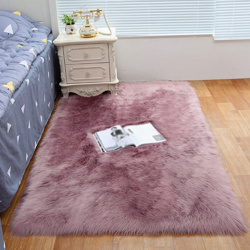 Soft Contemporary Solid Area Rug Casual Shag Indoor Carpet Polypropylene Friendly Washable Rug for Home Decoration