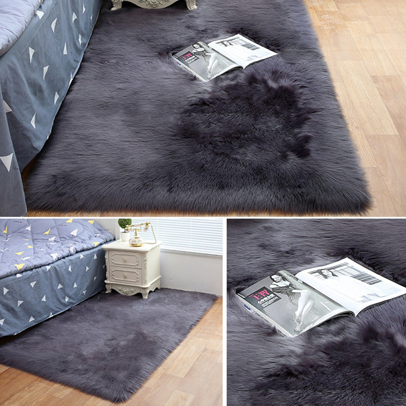 Soft Contemporary Solid Area Rug Casual Shag Indoor Carpet Polypropylene Friendly Washable Rug for Home Decoration