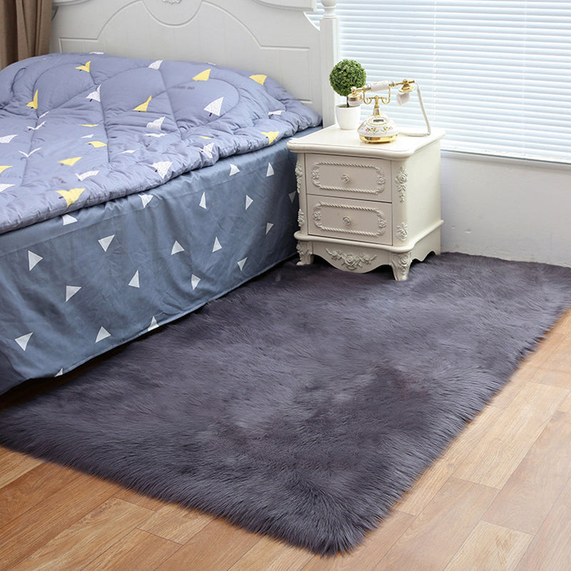 Soft Contemporary Solid Area Rug Casual Shag Indoor Carpet Polypropylene Friendly Washable Rug for Home Decoration