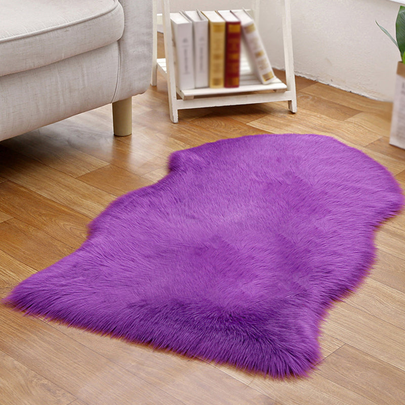 Creative Novelty Shape Shag Rug Contemporary Trendy Solid Indoor Rug Polyester Friendly Washable Carpet for Home Decor