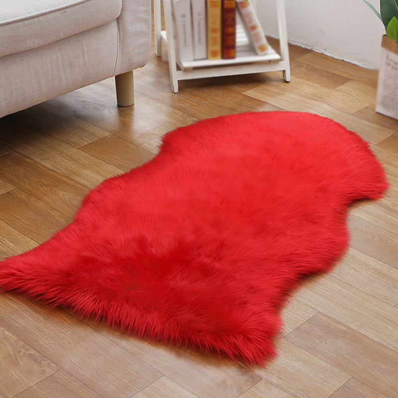 Creative Novelty Shape Shag Rug Contemporary Trendy Solid Indoor Rug Polyester Friendly Washable Carpet for Home Decor