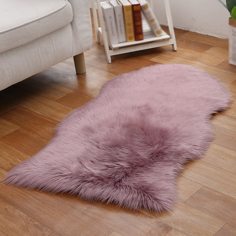 Creative Novelty Shape Shag Rug Contemporary Trendy Solid Indoor Rug Polyester Friendly Washable Carpet for Home Decor