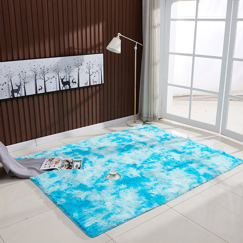 Stylish Casual Tie-dyed Area Rug Individuality Comfort Shag Indoor Rug Polyester Non-Slip Backing Carpet for Home Decoration