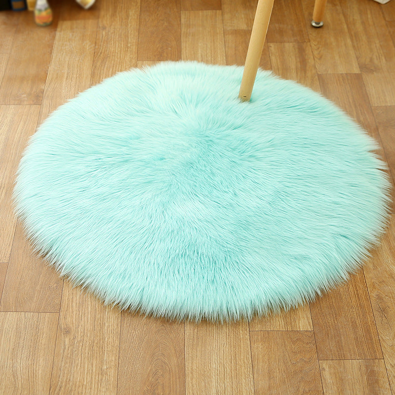 Multicolored Funky Round Rug Comfort Modern Plain Shag Carpet Polyester Stain Resistant Indoor Rug for Home Decoration