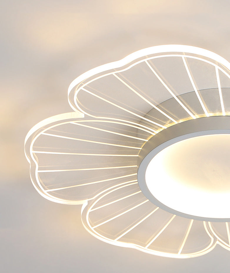 White Flower Ceiling Flush Mount Light Simple LED Acrylic Ceiling Mount Light Fixture