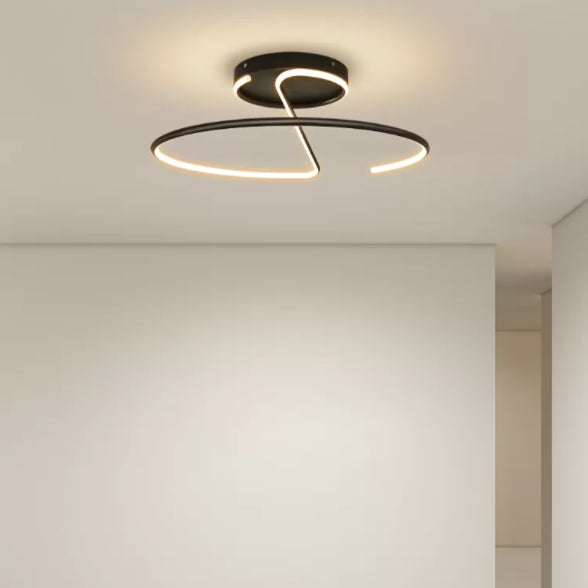 Linear Aluminum Flush Ceiling Light LED Minimalism 1-Light  Ceiling Mounted Light for Study Room