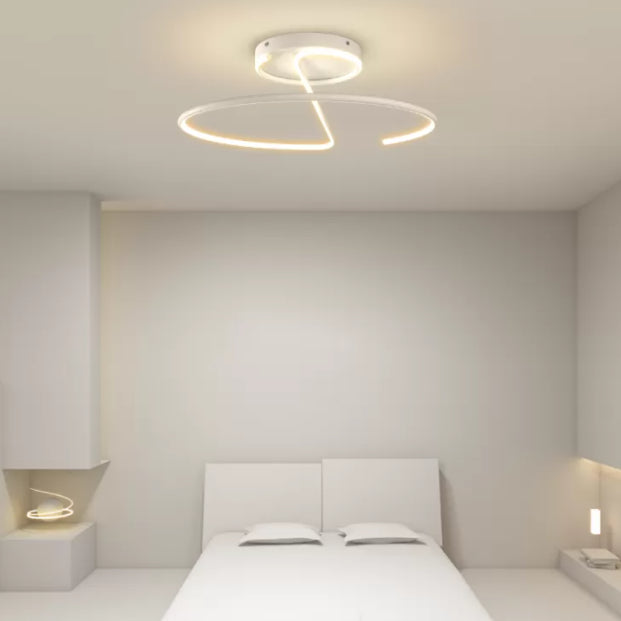 Linear Aluminum Flush Ceiling Light LED Minimalism 1-Light  Ceiling Mounted Light for Study Room