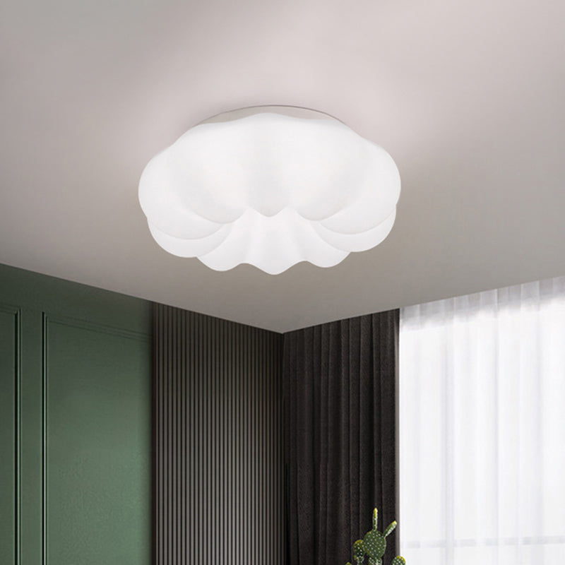 Resin White Modern Flush Light Geometrical 1-Light Ceiling Flush Mount for Living Room