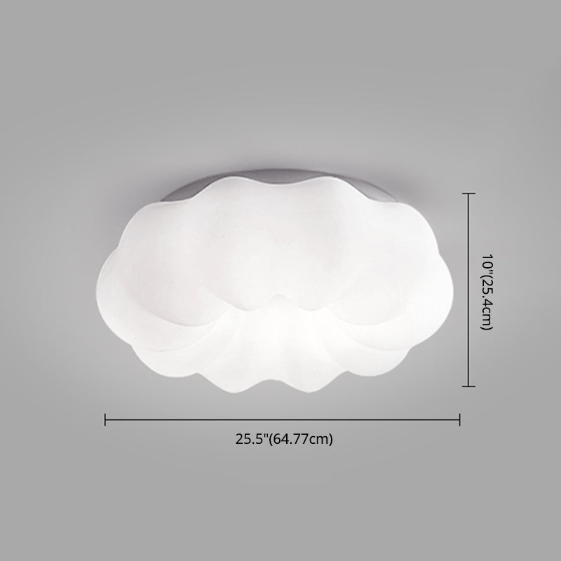 Resin White Modern Flush Light Geometrical 1-Light Ceiling Flush Mount for Living Room