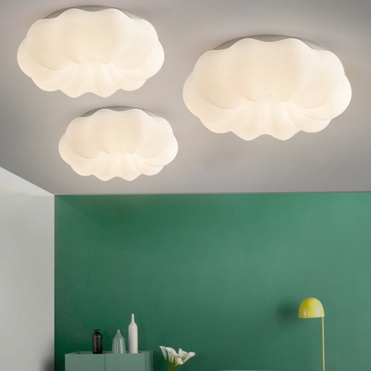 Resina Bianco Moderno Flush Luce Geometrica 1-Luce Soffitto Flush Mount per Soggiorno