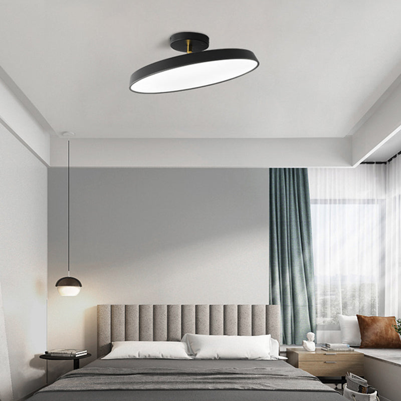 Metall Barn Semi Flush Deckenleuchten moderner Esszimmer Halbblüzleuchten