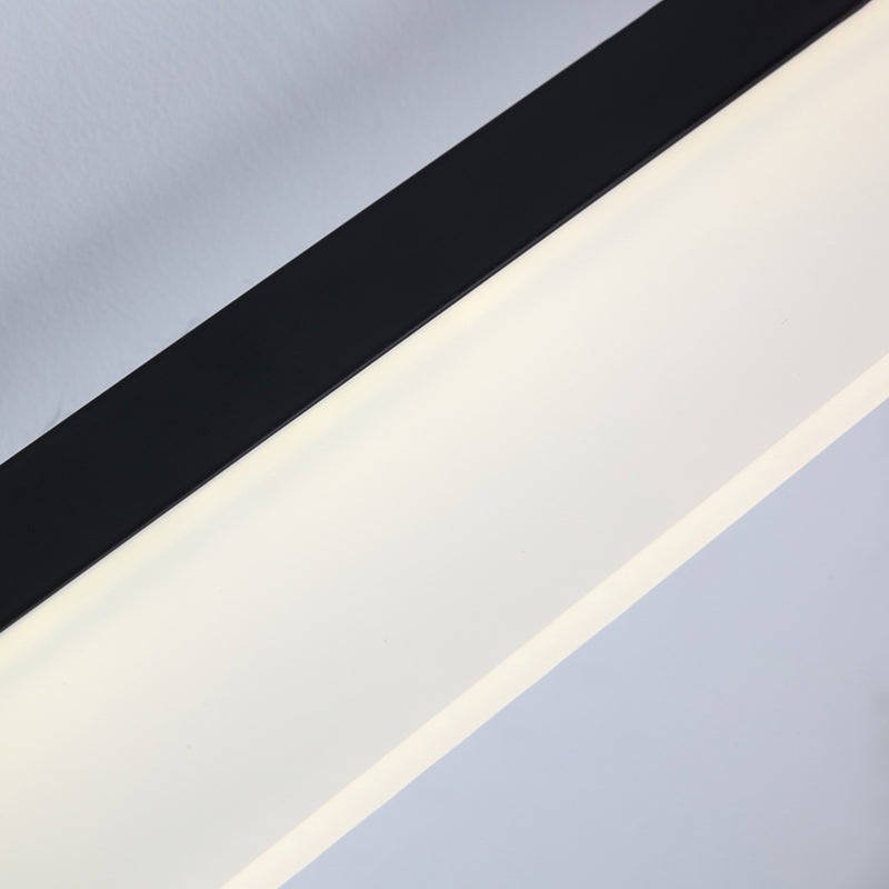 Amplia de pared lineal de LED negro en una moderna lámpara de pared de aluminio de estilo de lujo con sombra acrílica