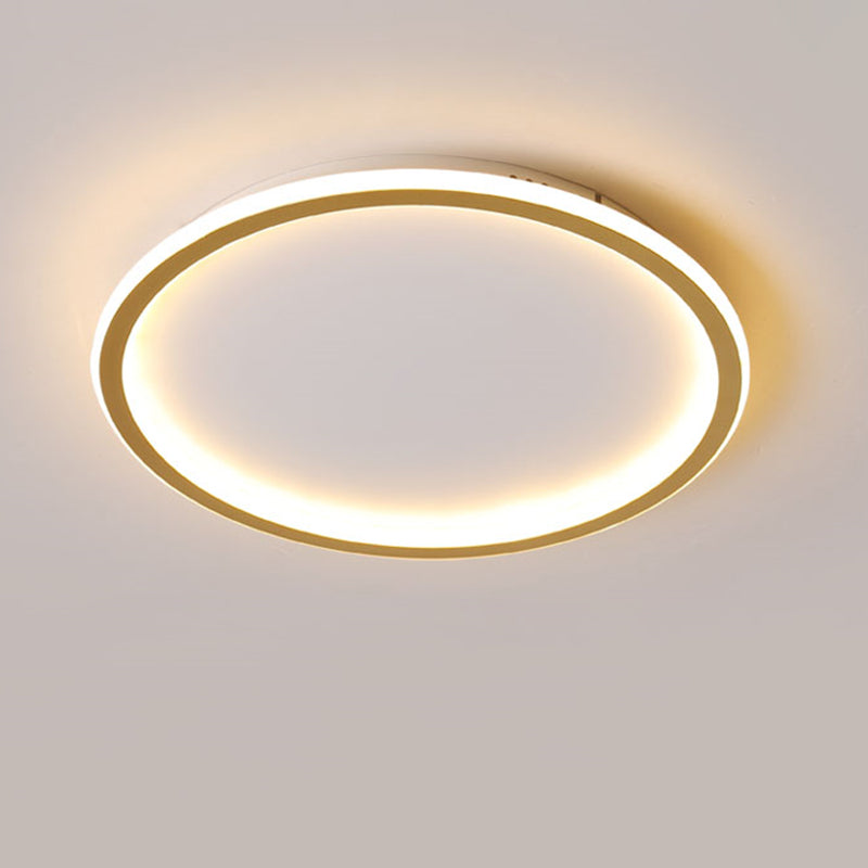 Minimalism Aluminum LED Ceiling Mounted Light Circle 1-Light Flush Light for Bedroom