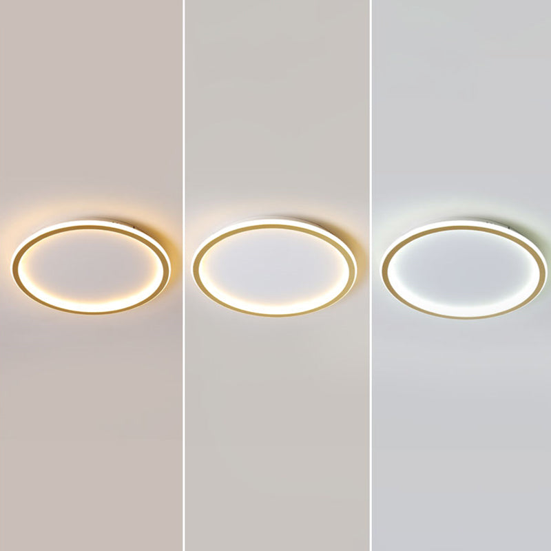 Minimalism Aluminum LED Ceiling Mounted Light Circle 1-Light Flush Light for Bedroom