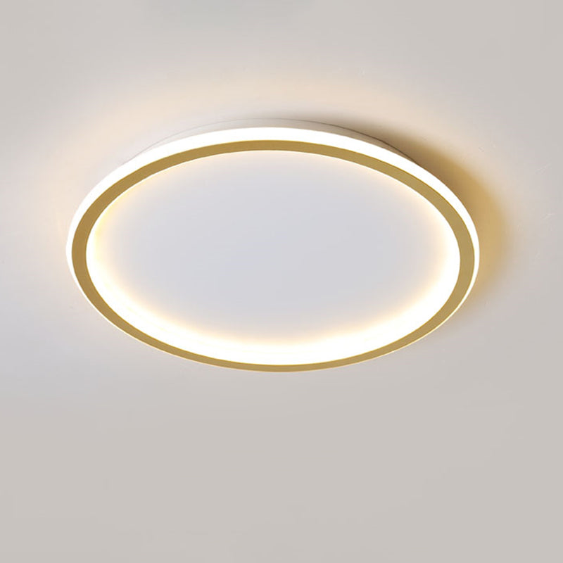 Minimalism Aluminum LED Ceiling Mounted Light Circle 1-Light Flush Light for Bedroom