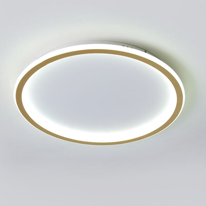 Minimalism Aluminum LED Ceiling Mounted Light Circle 1-Light Flush Light for Bedroom