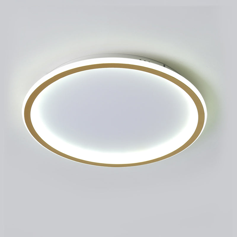 Minimalism Aluminum LED Ceiling Mounted Light Circle 1-Light Flush Light for Bedroom