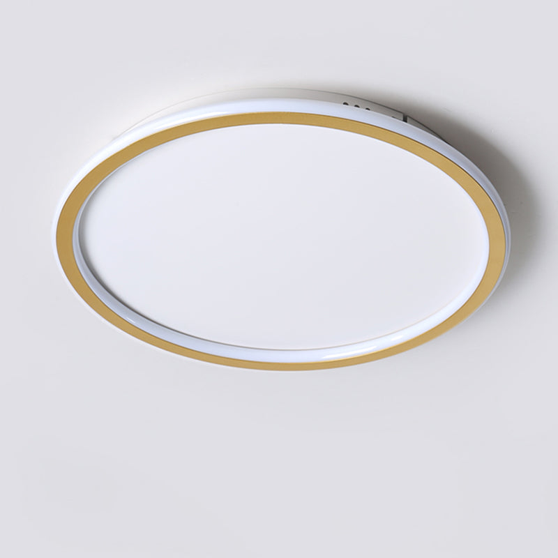 Minimalism Aluminum LED Ceiling Mounted Light Circle 1-Light Flush Light for Bedroom