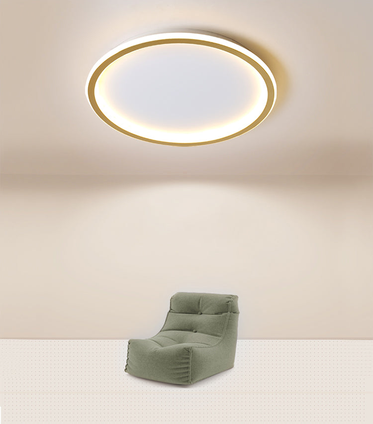 Minimalism Aluminum LED Ceiling Mounted Light Circle 1-Light Flush Light for Bedroom