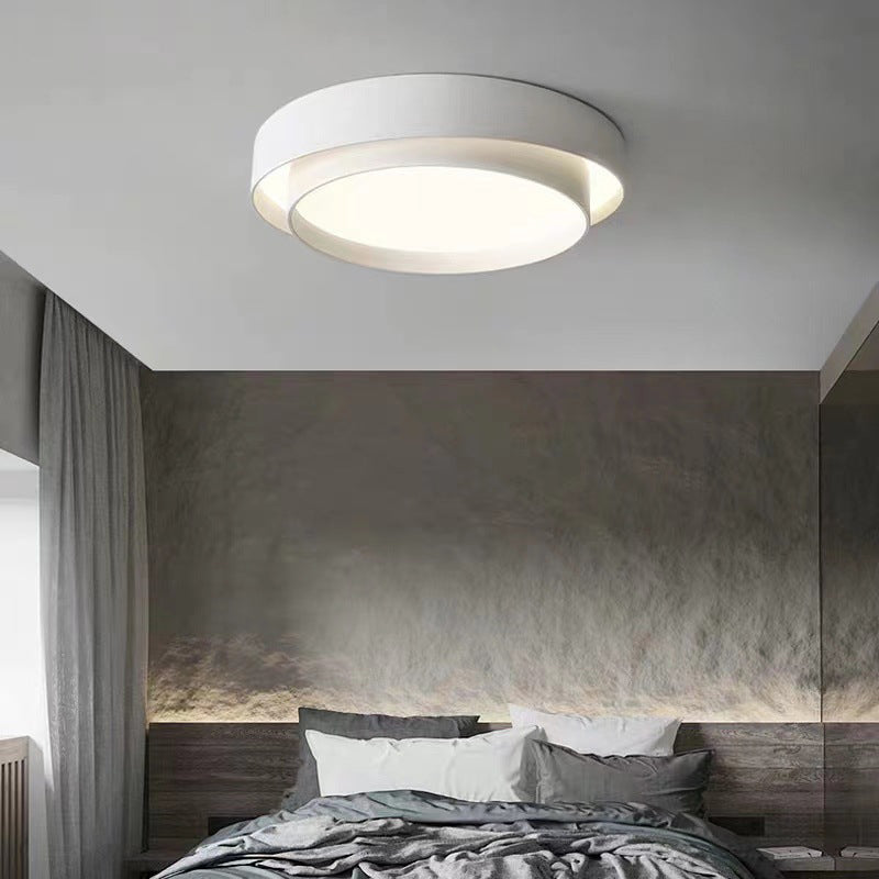 Modern Minimalist LED Ceiling Light Wrought Iron Circular Flush Mount with Acrylic Shade