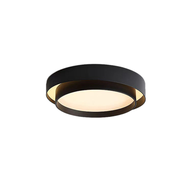 Modern Minimalist LED Ceiling Light Wrought Iron Circular Flush Mount with Acrylic Shade