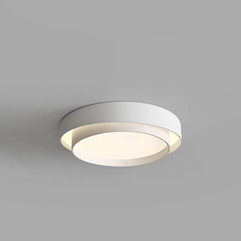 Modern Minimalist LED Ceiling Light Wrought Iron Circular Flush Mount with Acrylic Shade