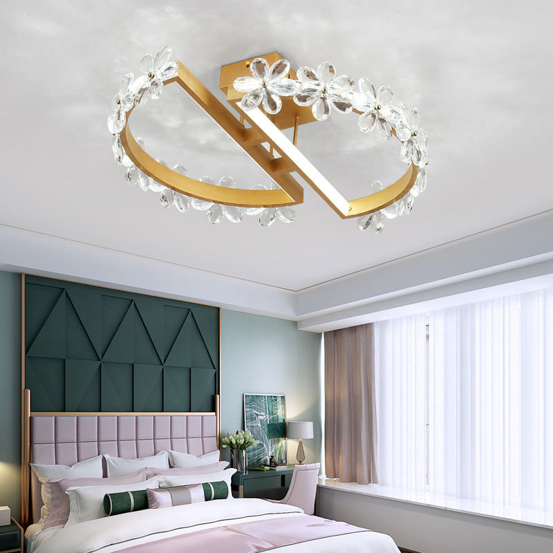 Flush Mount Ceiling Fixture Crystal Lighting Foyer Bedroom Hotel Light