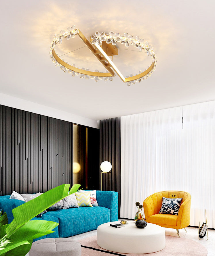 Flush Mount Ceiling Fixture Crystal Lighting Foyer Bedroom Hotel Light