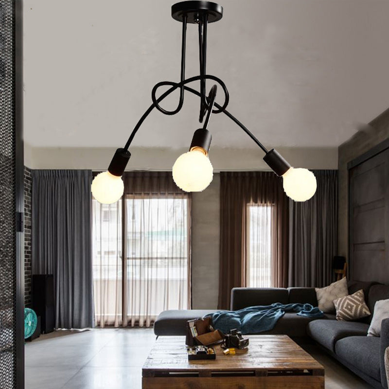 Industrial Multi-Light Pendant Light Opal Glass Light Indoor Bar Room Lighting