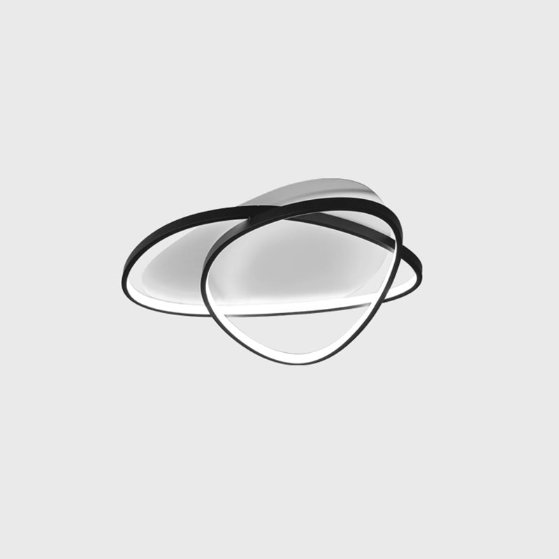 Black and White LED Semi Flush Mount in Modern Minimalist Style Aluminium Oblong Ceiling Light with Acrylic Shade