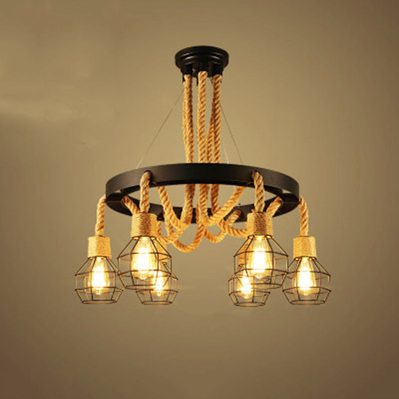 Cuerda circular colgante lámparas de lámpara industrial lámpara de araña colgante
