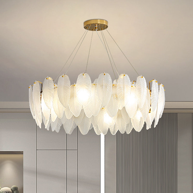 Glazen veer hanglamp armaturen moderne eetkamer hangende kroonluchter licht