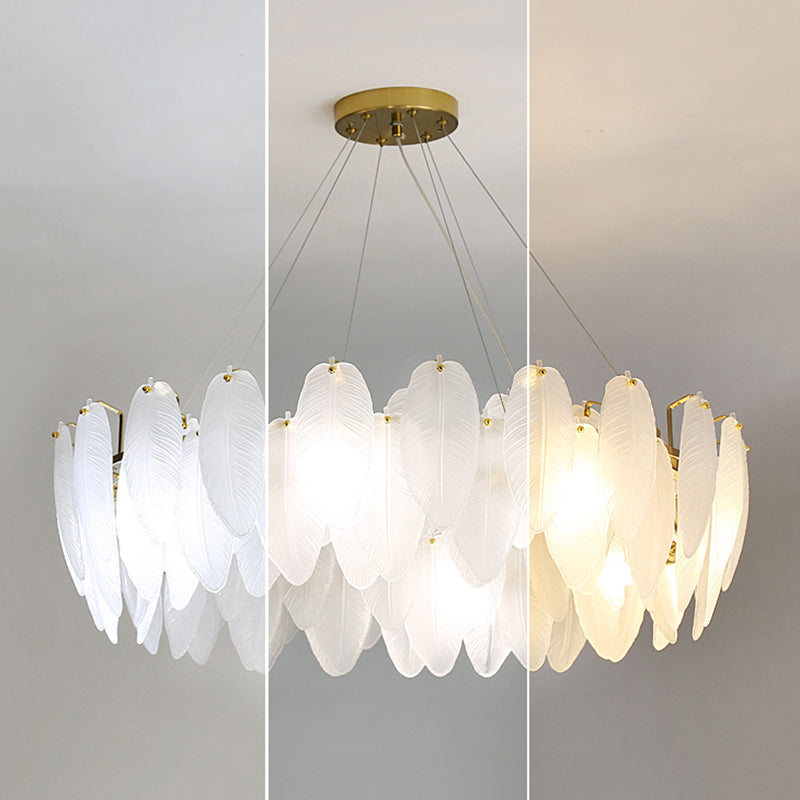 Glazen veer hanglamp armaturen moderne eetkamer hangende kroonluchter licht