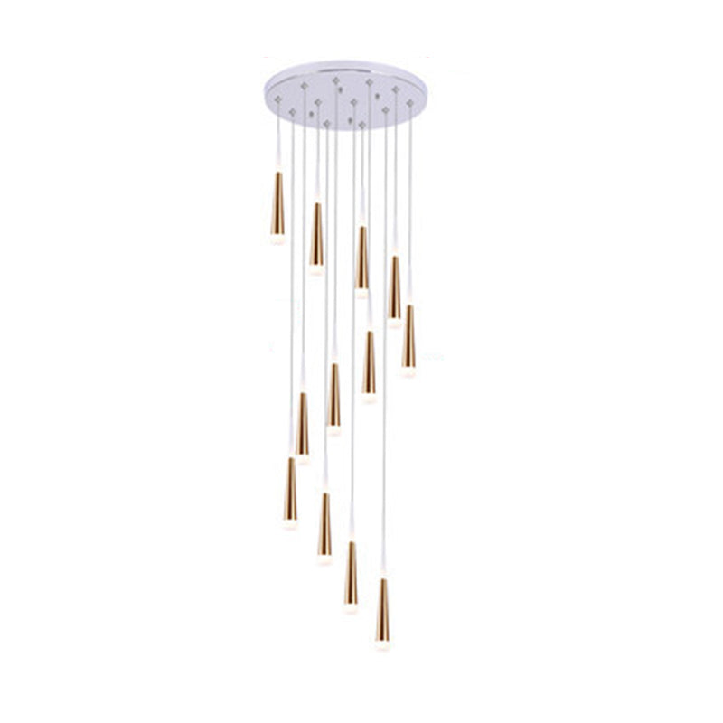 Modern Multi Light Pendant LED Light Indoor Hotel Light Long Stair Light