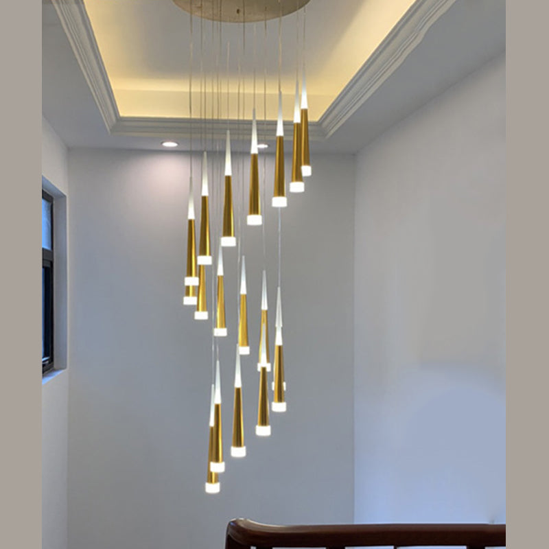 Modern Multi Light Pendant LED Light Indoor Hotel Light Long Stair Light