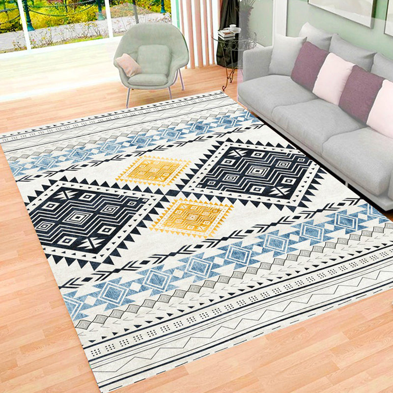 Tapis de nostalgie multicolore Polyester Southwestern Print Area Tapis de soins faciles pour le salon