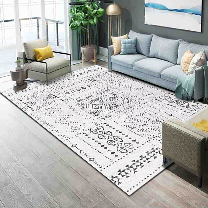 Multicolor Shabby Chic Rug Polyester Tribal Print Area Rug Stain Resistant Carpet for Living Room