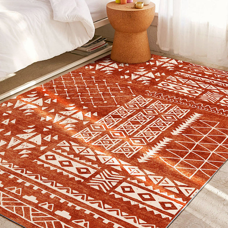 Boho-Chic Southwestern Print Rug Multicolor Polyester Area Carpet Non-Slip Backing Rug for Bedroom