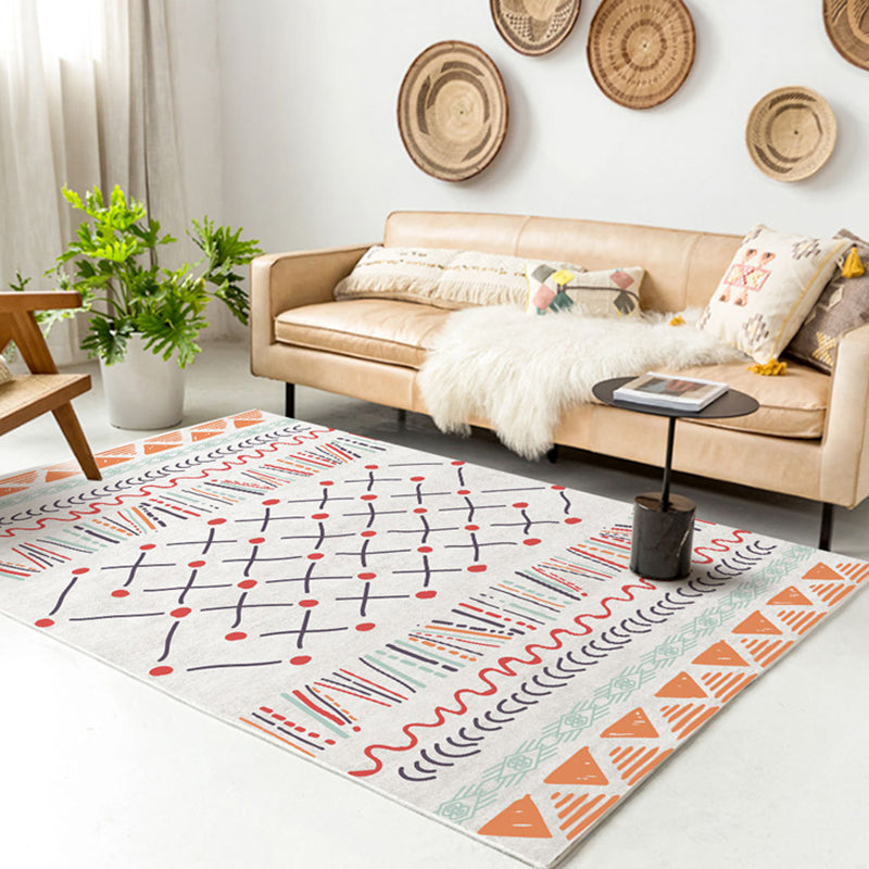 Boho-Chic Southwestern Print Rug Multicolor Polyester Area Carpet Non-Slip Backing Rug for Bedroom