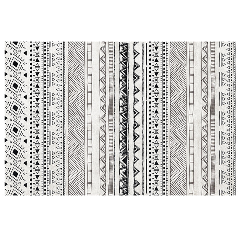 Vintage Southwestern Print Rug White Tone Polyester Area Tapijt Non-Slip Backing Rug voor de woonkamer