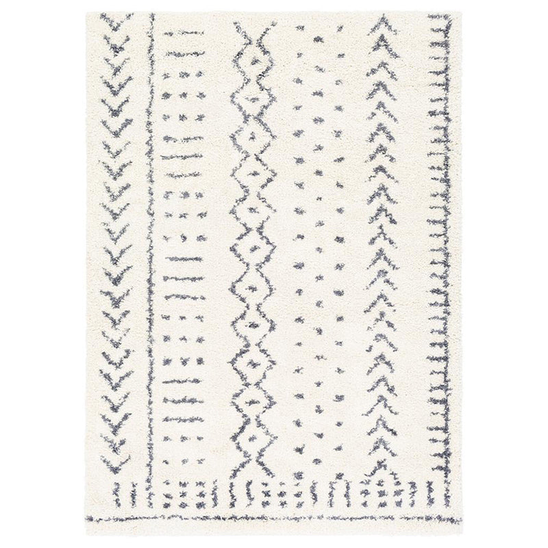 Tone blanc Shabby Chic Intérieur Rapis Polyester Tribal Tribal Tapis Easy Care Care For Home Decoration